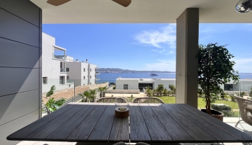 Resa Estates Ibiza apartment for sale te koop zeezicht sea views Cala gracio terrace table.jpeg